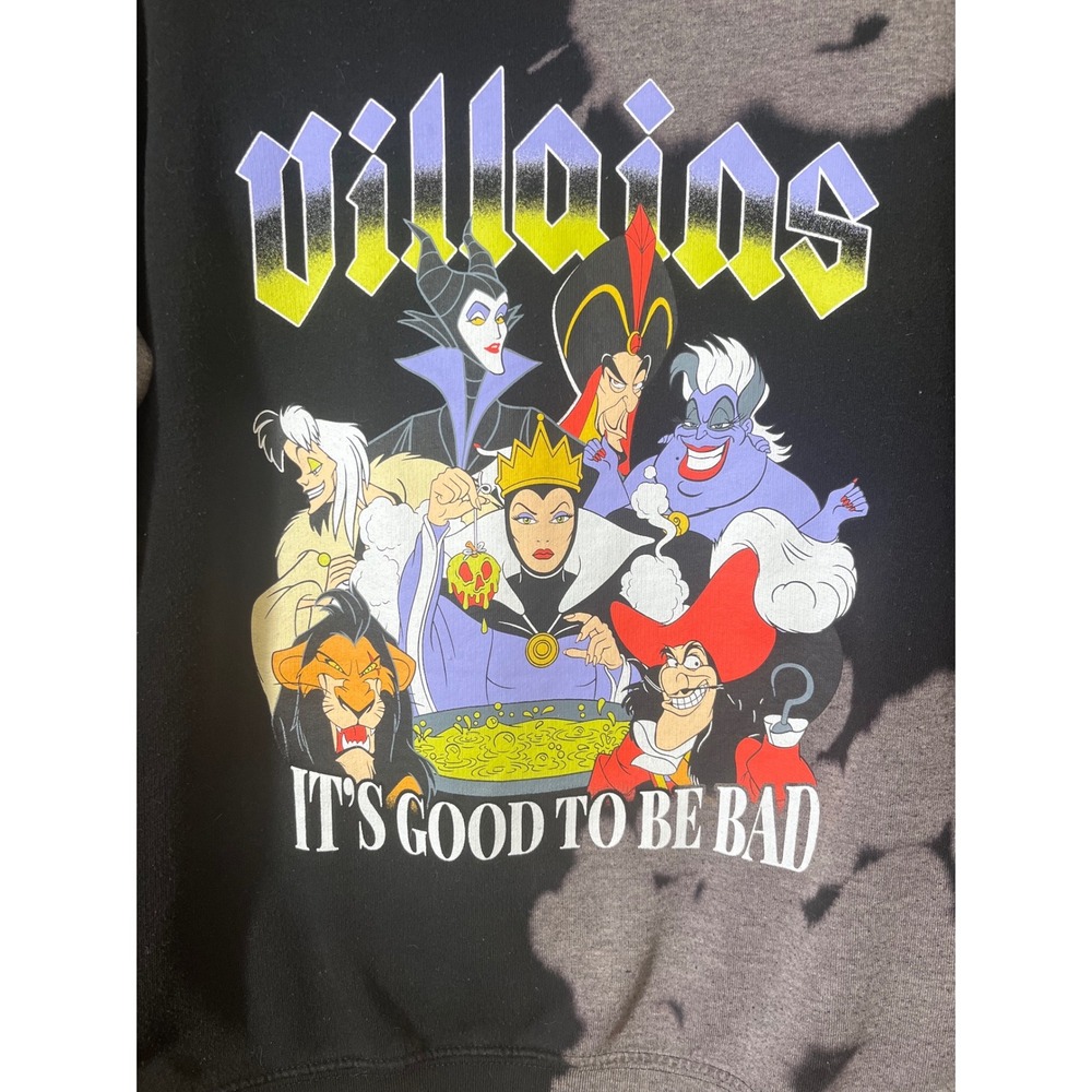 Disney Villains It's Good To Be Bad Custom Bleached Crewneck‎ Sweatshirt Medium - Picture 3 of 5